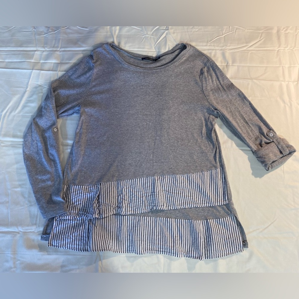 Doe & Rae Split Pullover Gray Size Large Euc - image 5